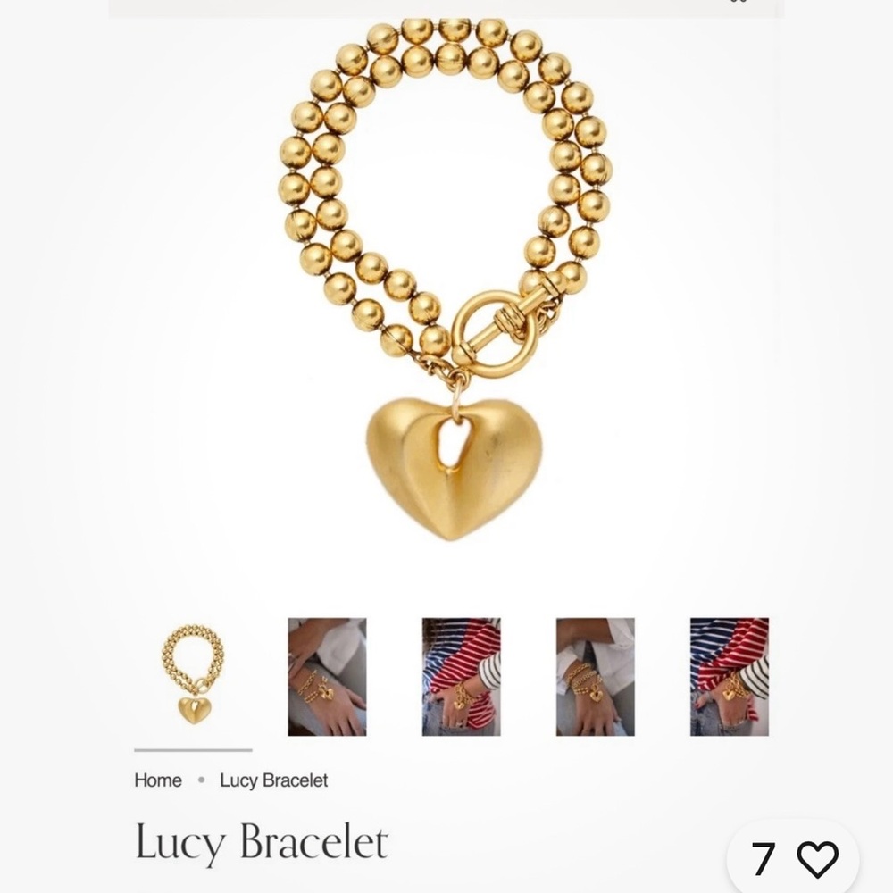 Brinker + Eliza Gold Double Strand Heart Bracelet. Retail 158$